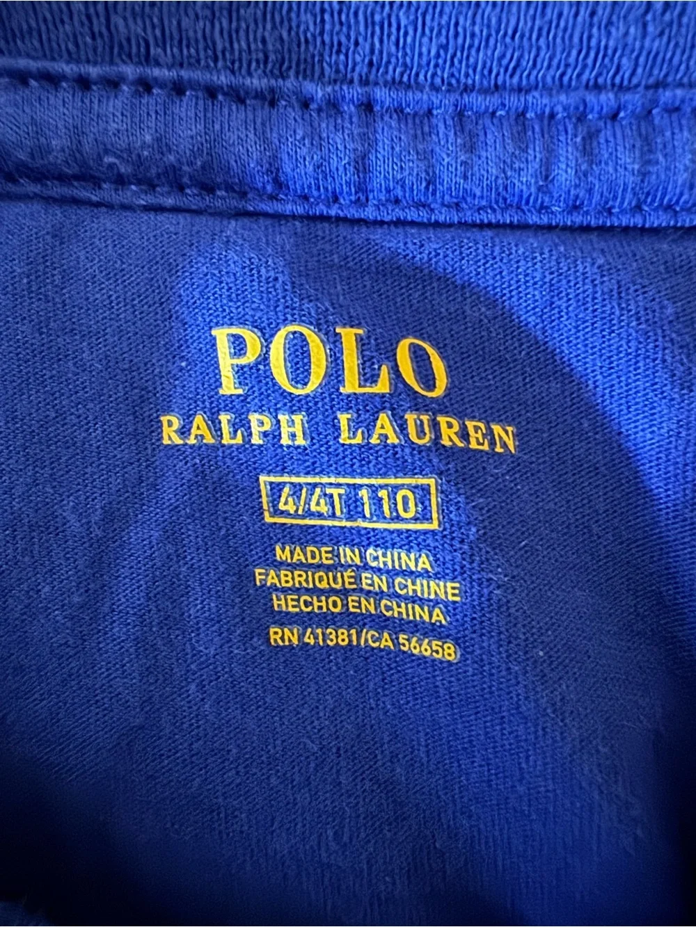 Polo Ralph Lauren Blue V-Neck Tee with Pony Logo